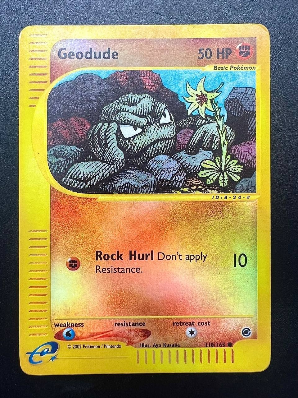 Pokemon Geodude 110/165 EX Expedition Reverse holo Inglese Vintage Light played