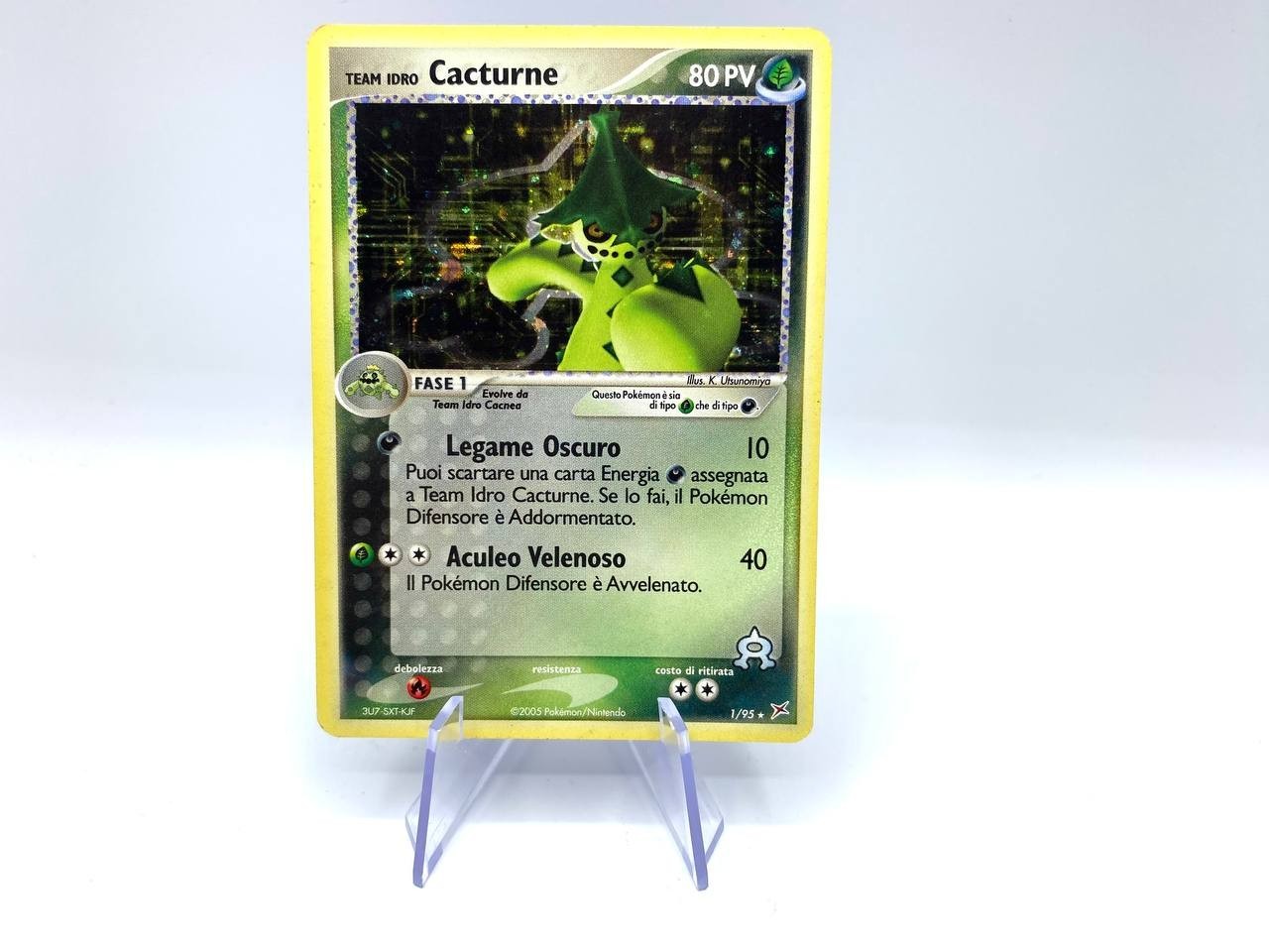Pokemon Team Idro Cacturne 1/95 Holo set Team Magma VS Team Aqua GOOD Italiano