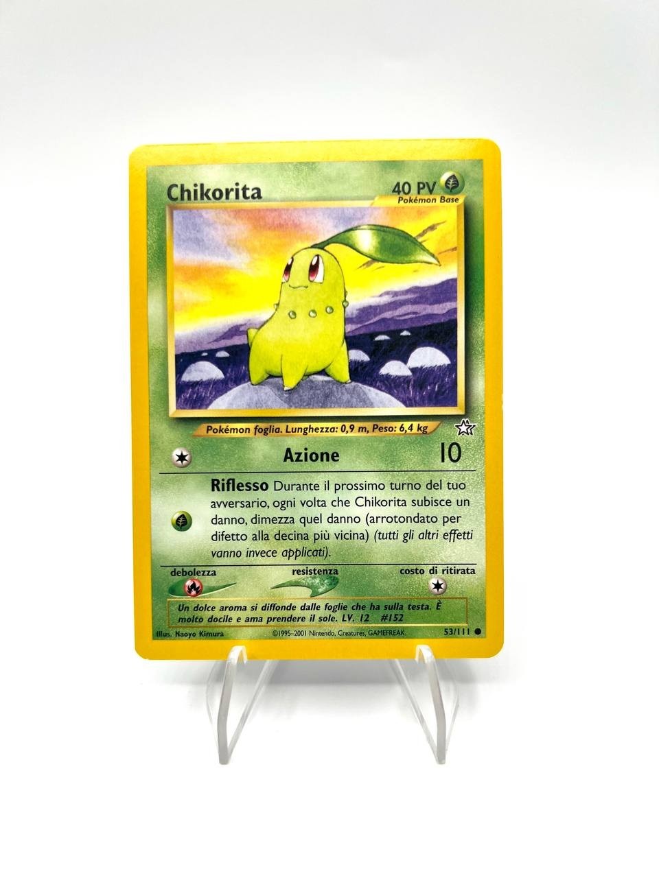 Carta Pokemon set Neo Genesis Chikorita 53/111 Vintage Italiano Excellent