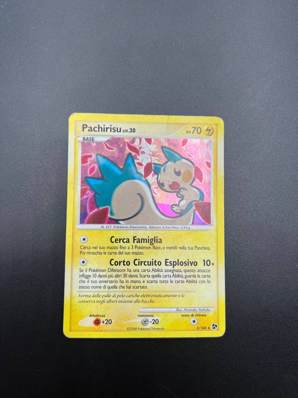 Carta pokemon Pachirisu liv 30 5/106 set Incontri Leggendari Italiano holo poor