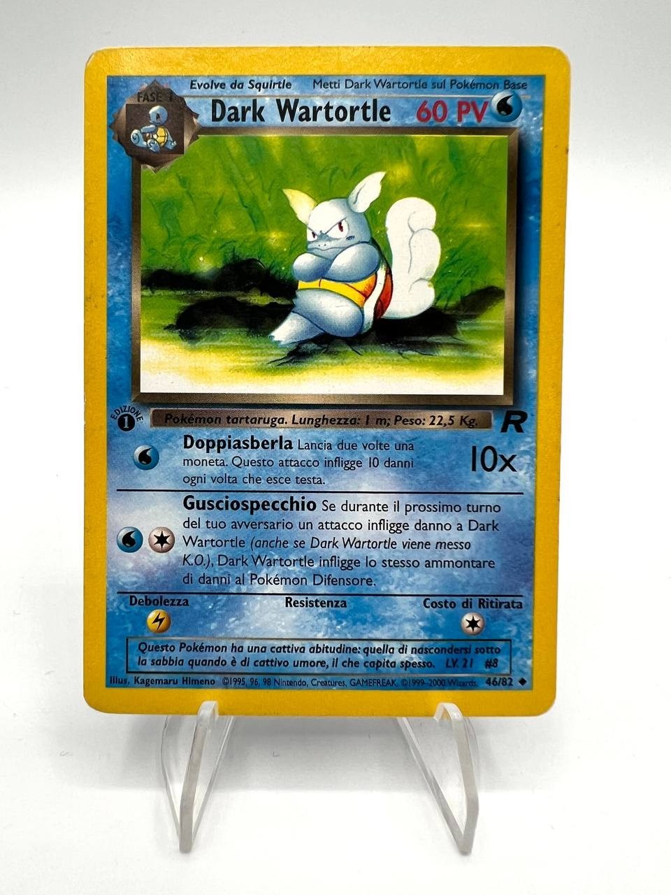 Carta Pokemon set Team Rocket Dark Wartortle 46/82 Italiano Vintage Played