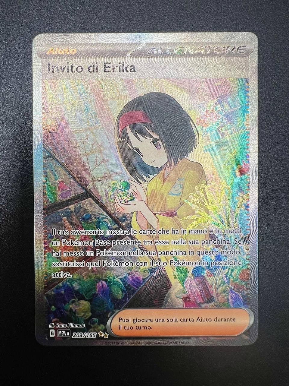 carta Pokemon Invito di Erika mew 203 Set 151 Mew Italiano Near Mint alt art