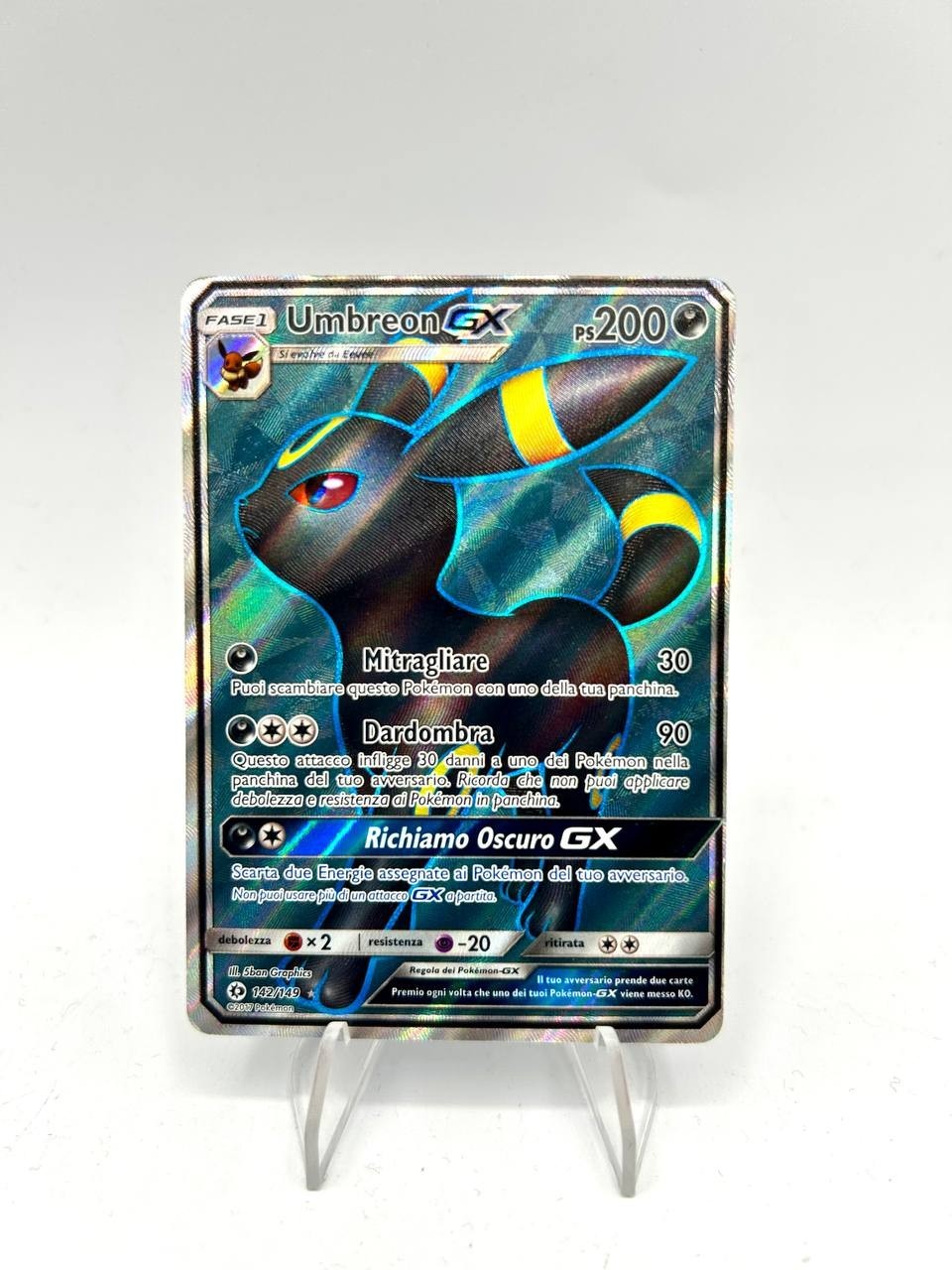 Carta pokemon Umbreon GX 142/149 set Sole e Luna Italiano Excellent Full art