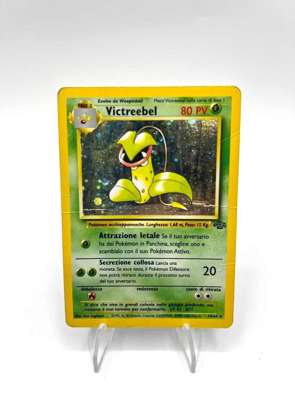 Carte Pokemon Victreebel 14/64 Holo set Jungle JU Italiano Poor Vintage