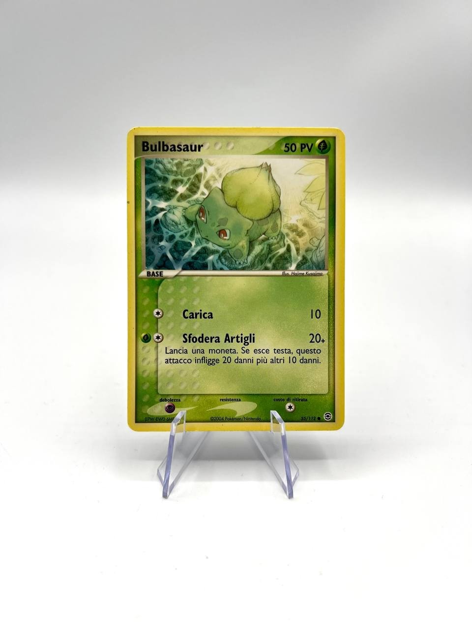 Carta pokemon Bulbasaur 55/112 Rosso fuoco Verde foglia Italiano No holo Played