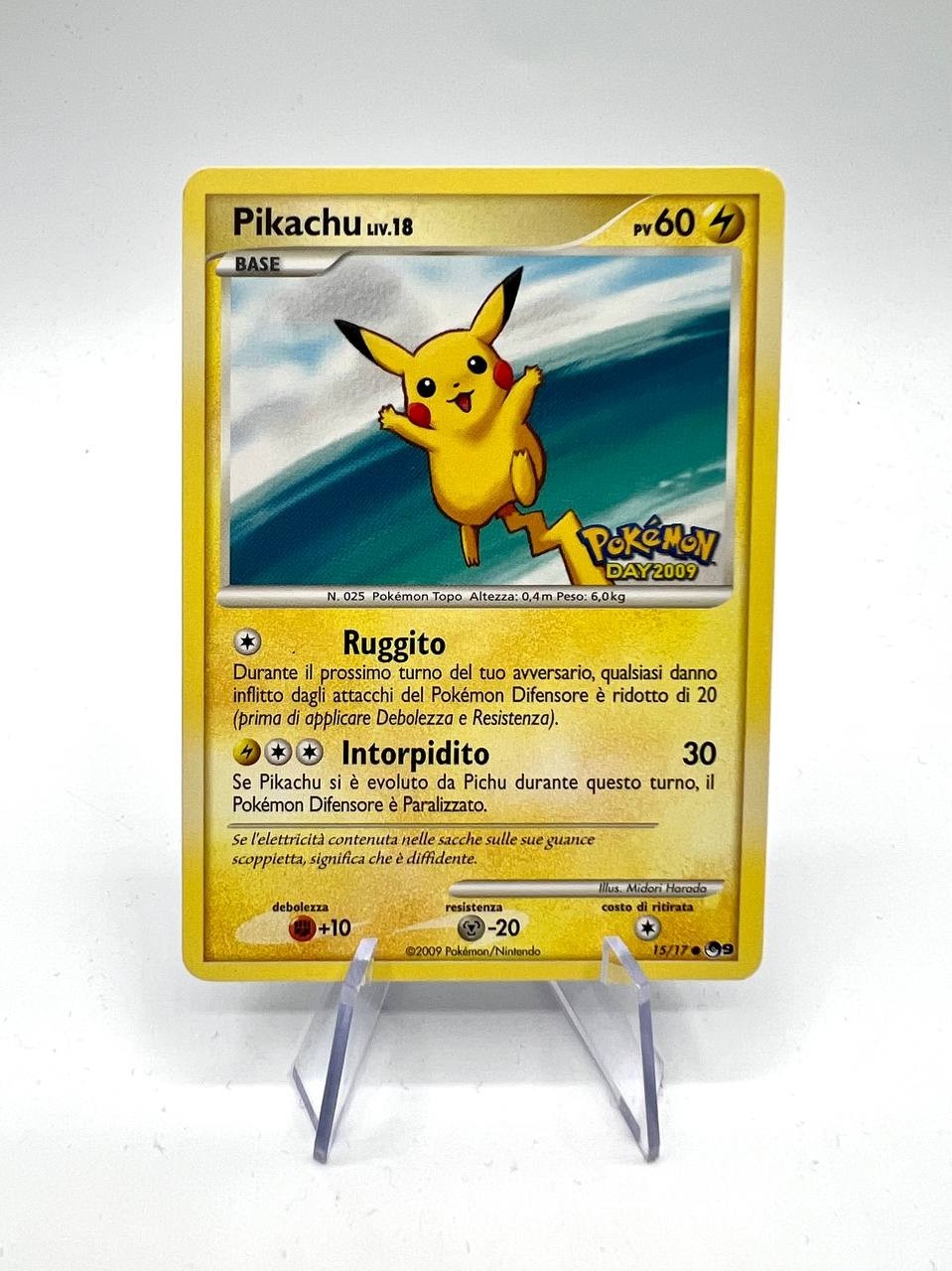 Pikachu 15/17 Pokemon Day 2009 STAMPED POP Series 9 Pokémon italiano excellent