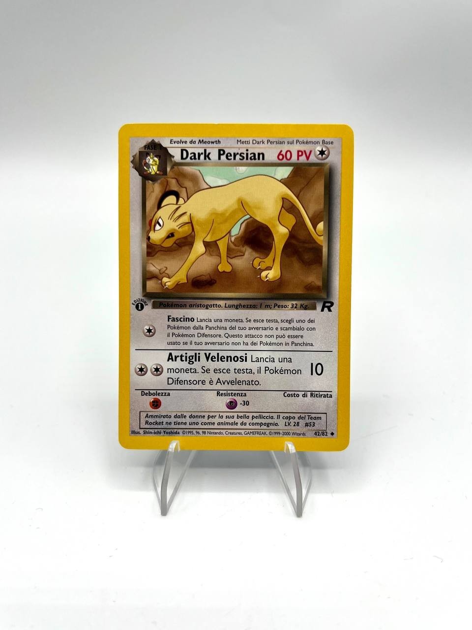 Carta Pokemon set Team Rocket Dark Persian 42/82 Vintage good No holo Italiano