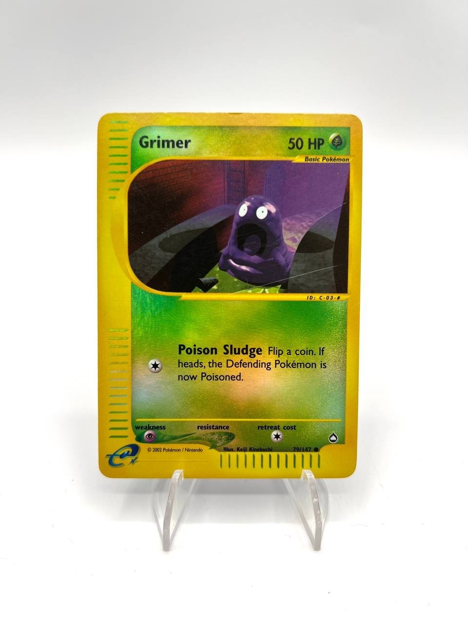 Carta Pokemon Grimer 79/147 set Aquapolis Holo reverse Inglese Vintage Excellent