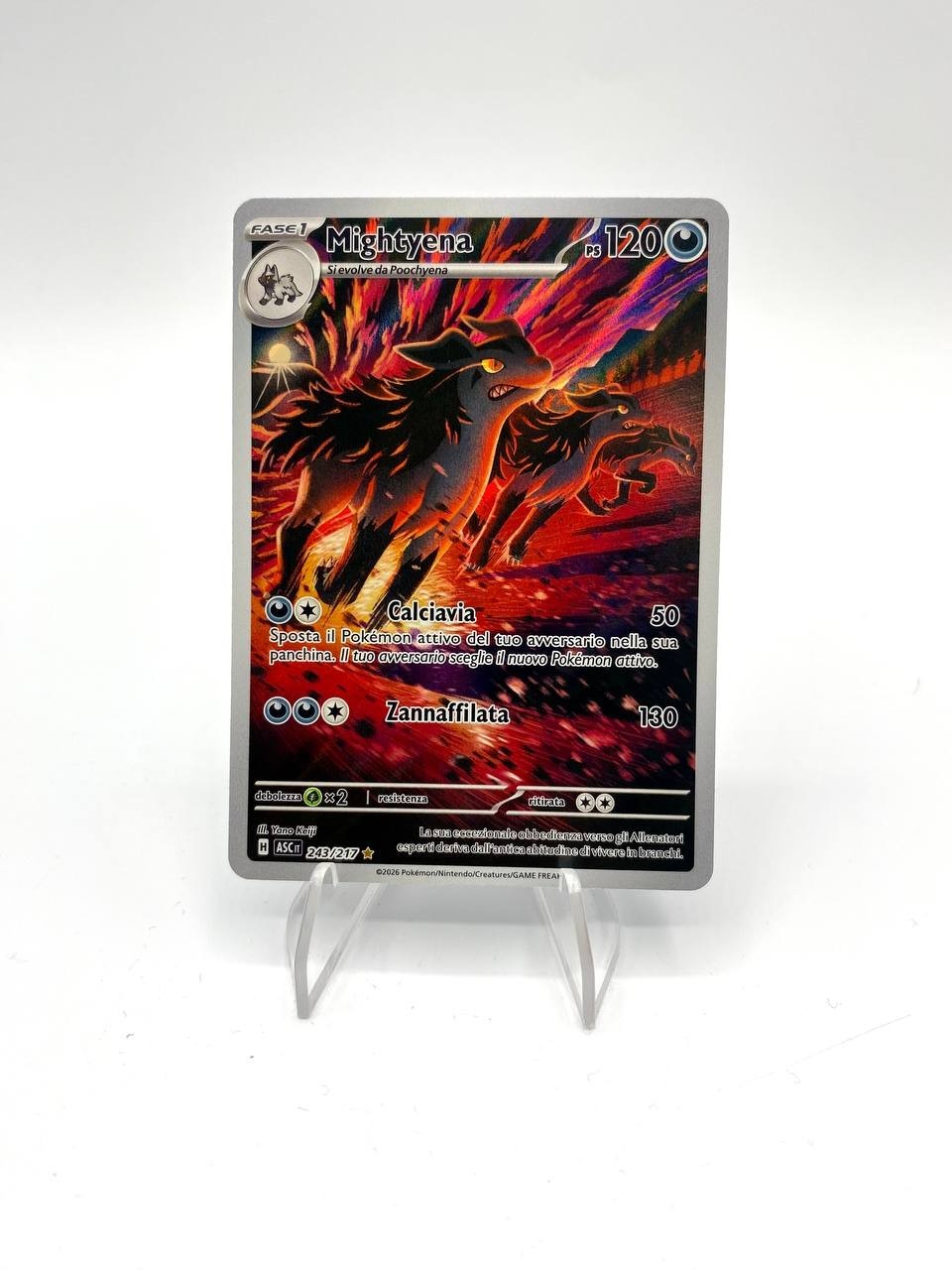 Carta Pokemon Mightyena Full Art 243/217 ASC set Ascesa Eroica Italiano NM Holo