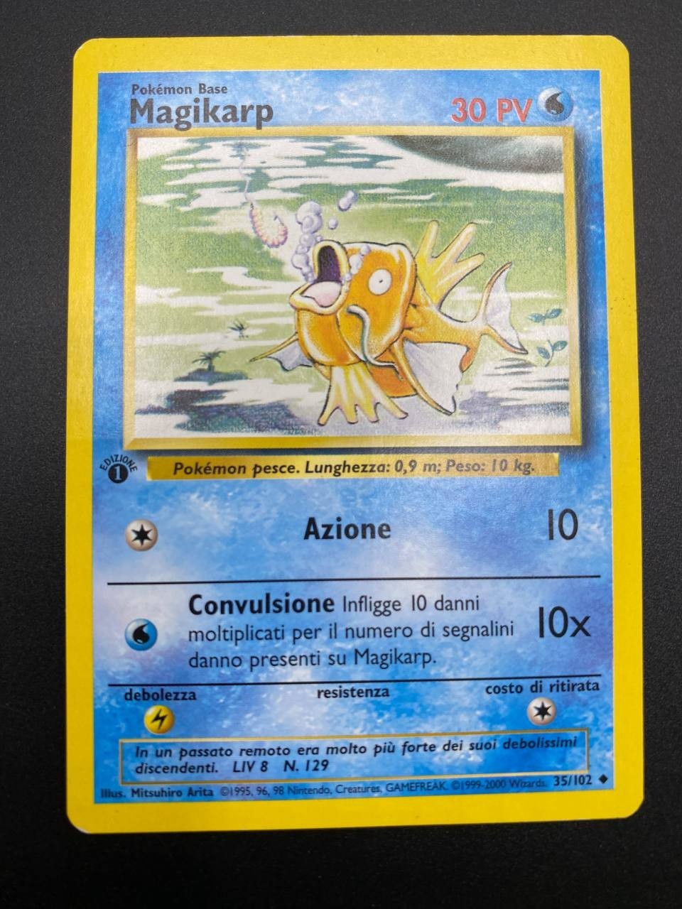 Carta Pokemon Magikarp 35/102 Set Base 1 Edizione Wizards Italiano Vintage NM