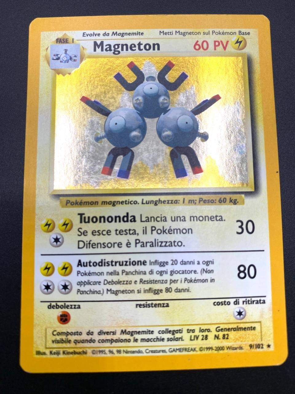 Carta Pokemon Magneton Holo 9/102 Set Base BS Italiano Good Vintage