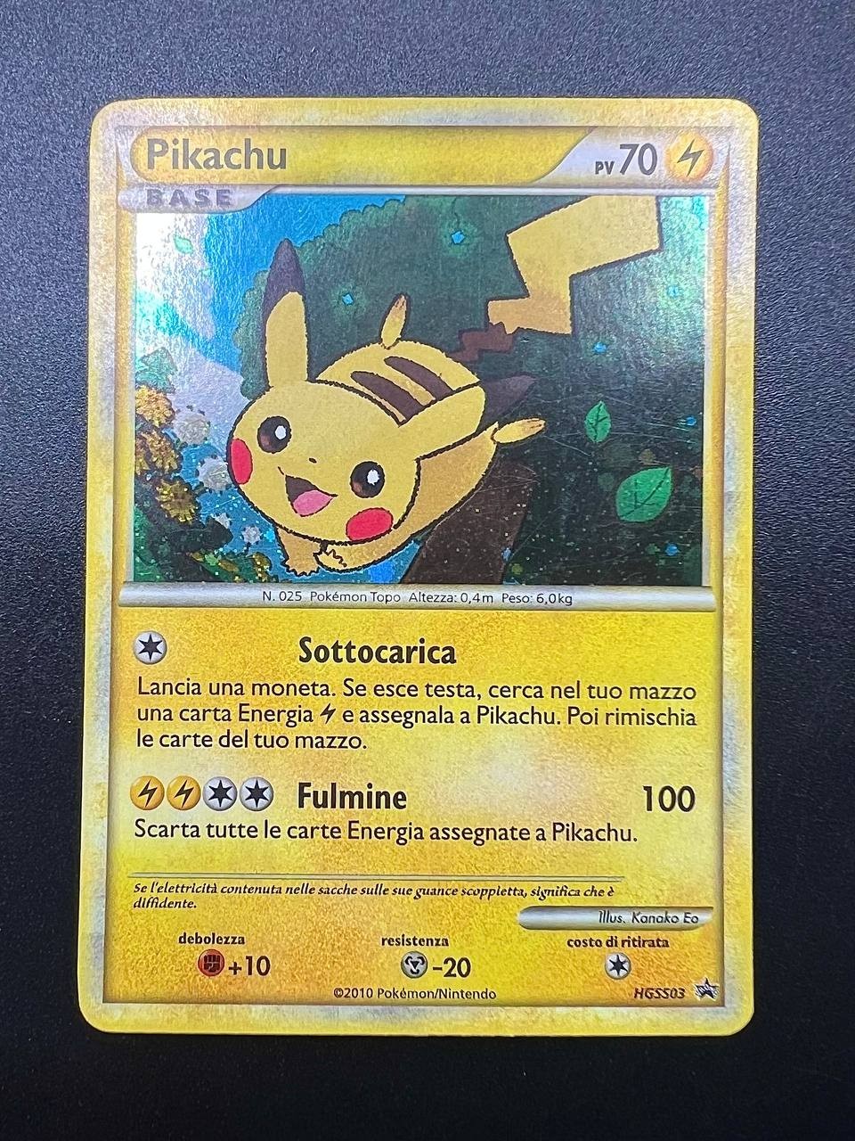 Pokemon Pikachu HGSS03 HeartGold SoulSilver Black Star Promo Holo Excellent ITA