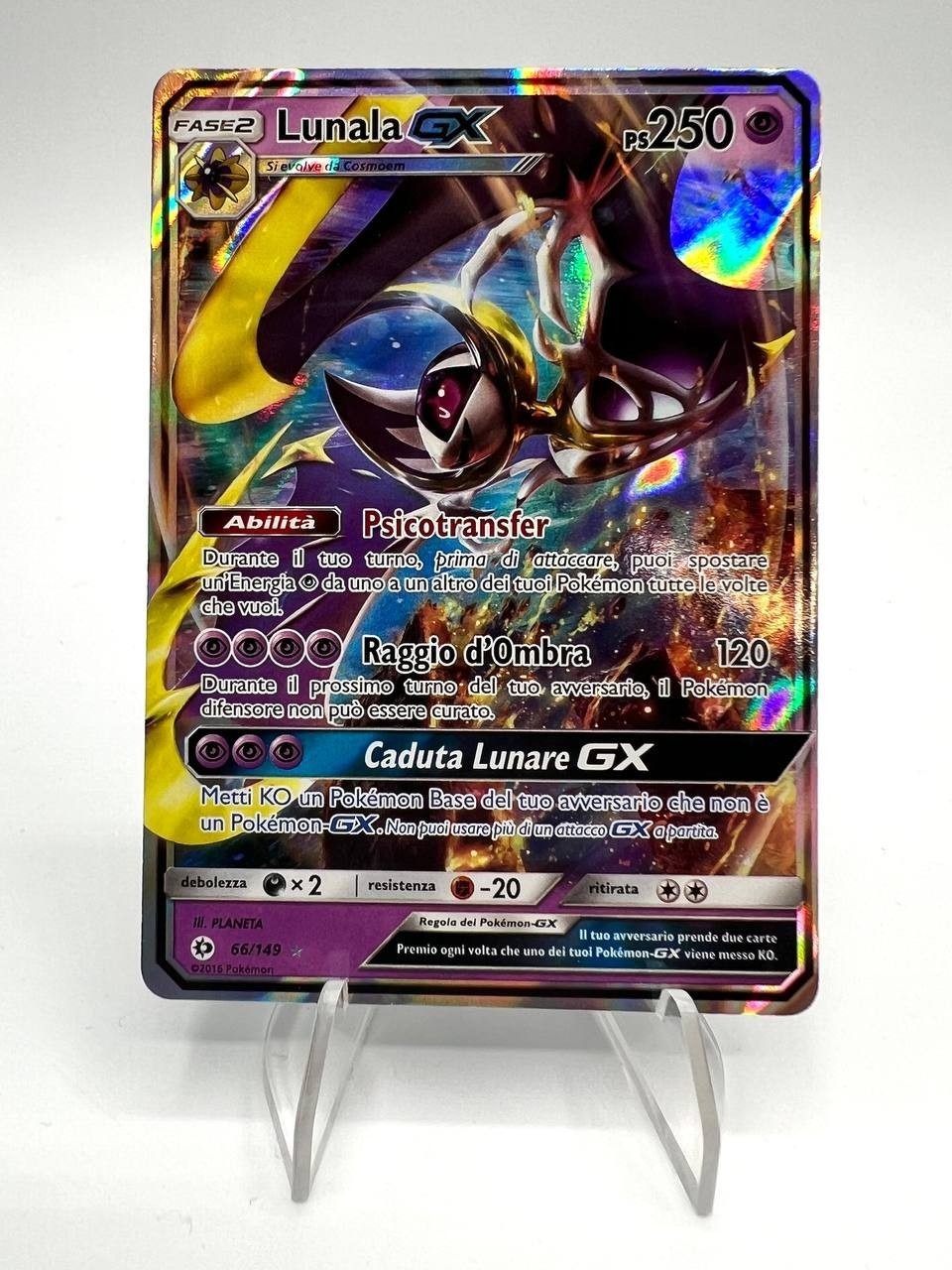 Carta pokemon Lunala GX 66/149 set Sole e luna Base Near mint Vintage Italiano