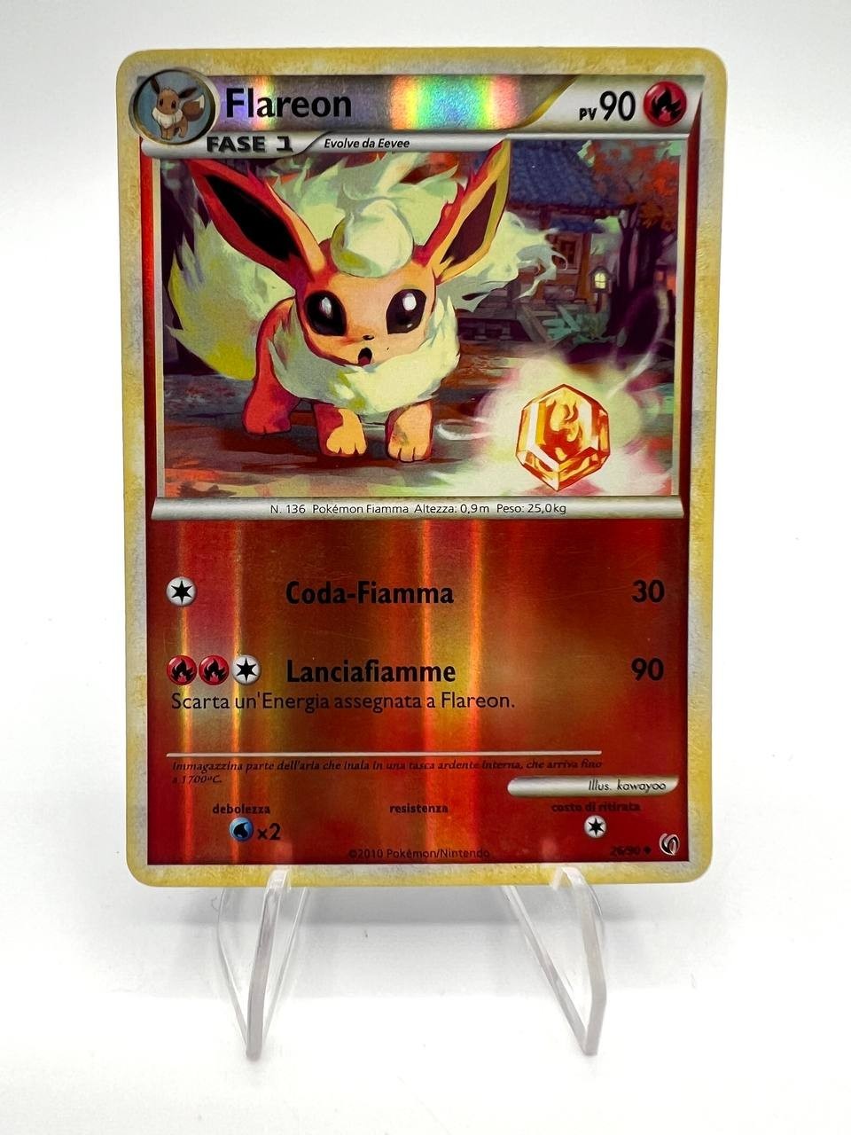 Carta pokemon Flareon 26/90 Senza paura Reverse holo Italiano Good Vintage