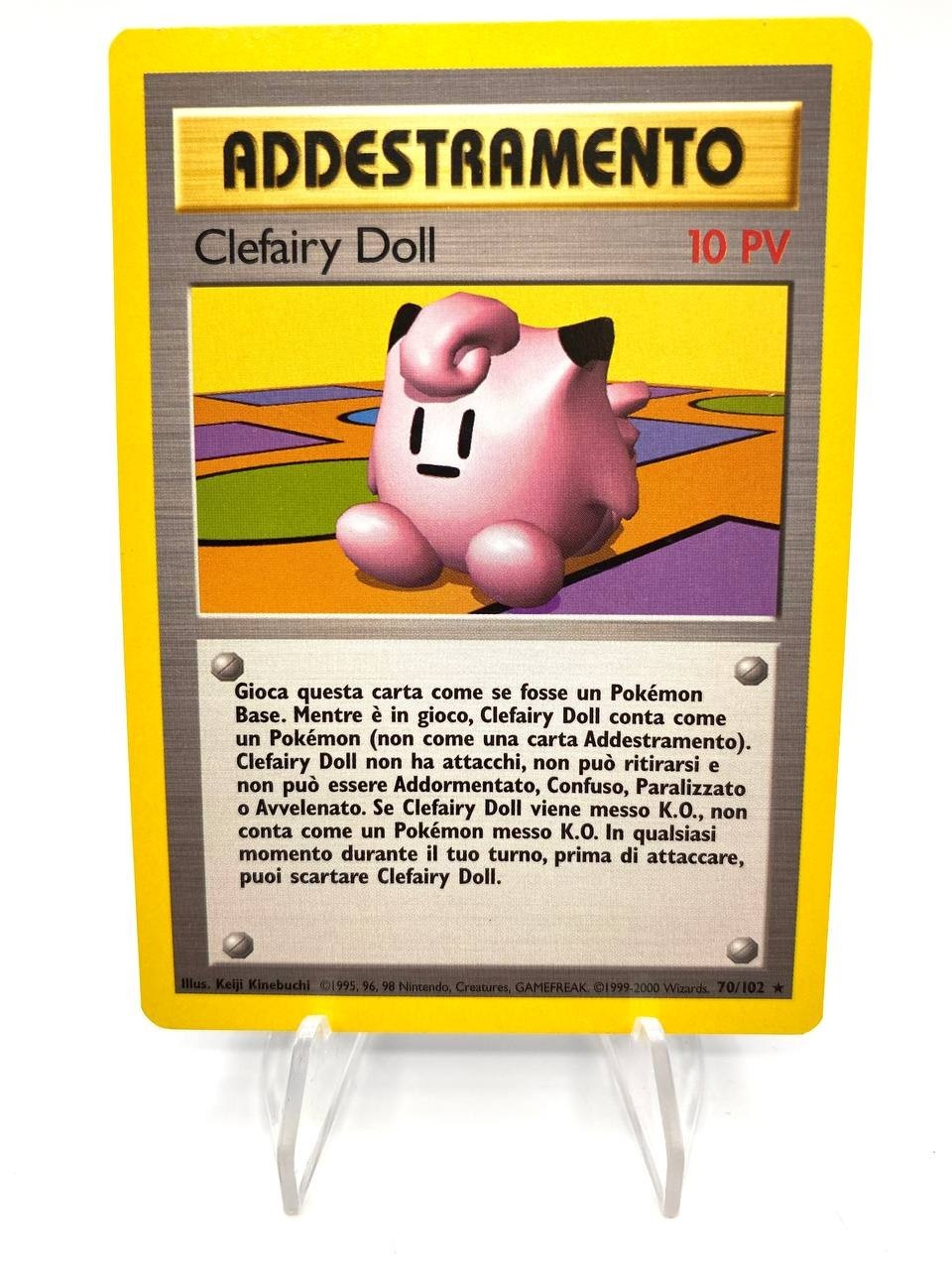 Carta Pokémon Addestramento Clefairy Doll Base Set BS 70/102 Vintage Excellent
