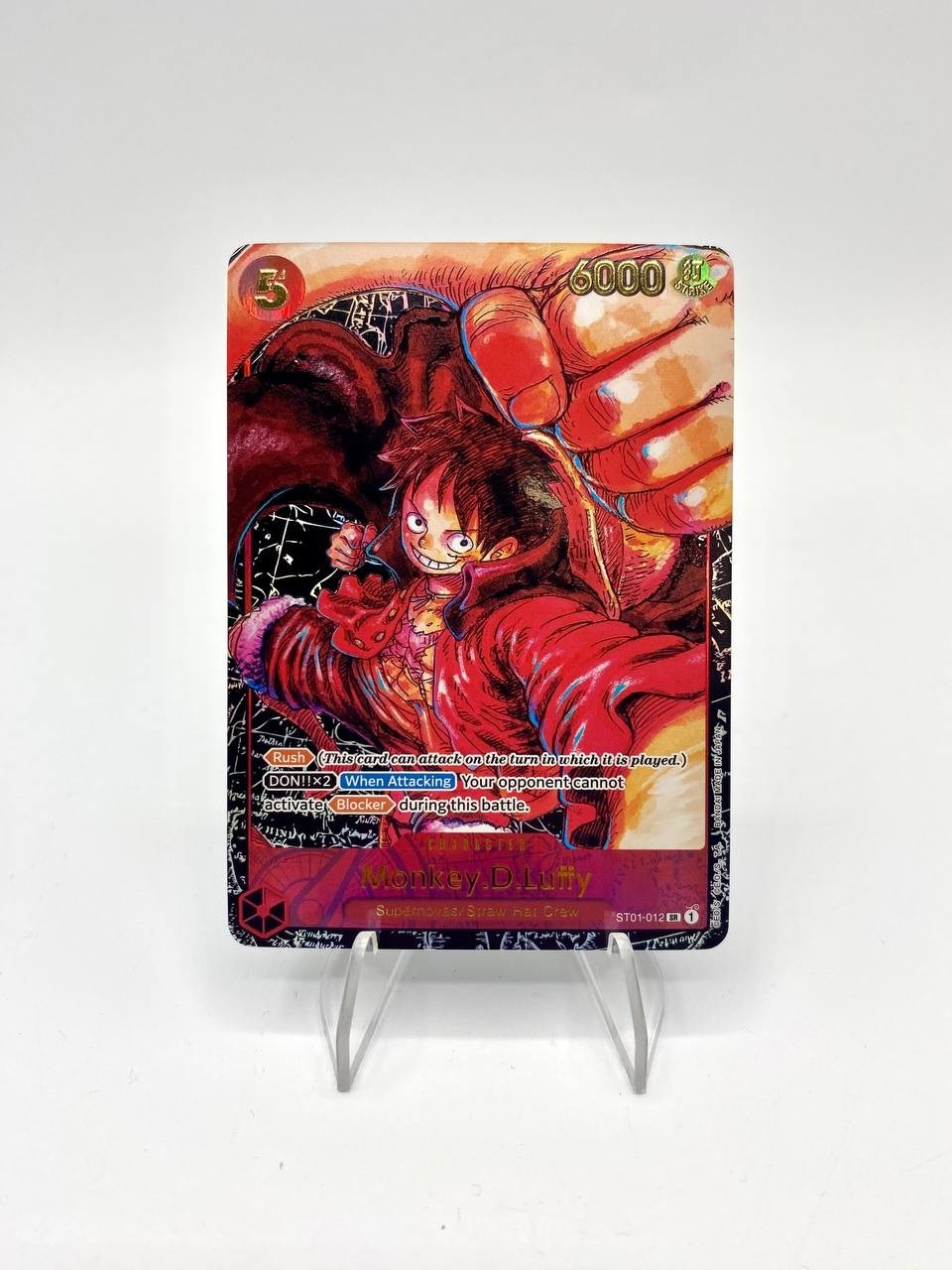 Carta One Piece Monkey D Luffy 1st Anniversary OP05 ST01-012 Inglese Holo NM