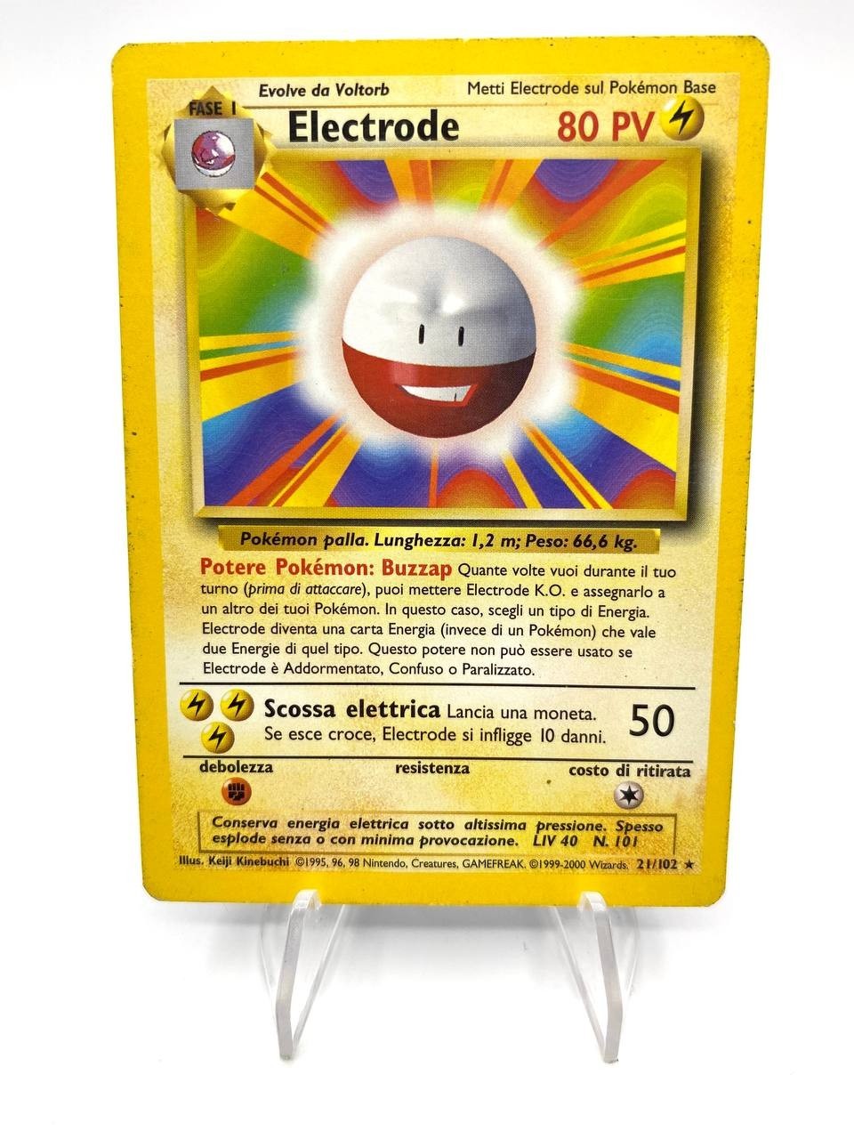 Carta pokemon Electrode 21/102 set base BS Vintage No holo Good Italiano