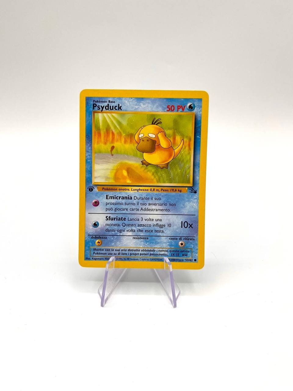 Carta Pokemon Psyduck 1 Edizione 53/62 Italiano set Fossil FO Played Vintage