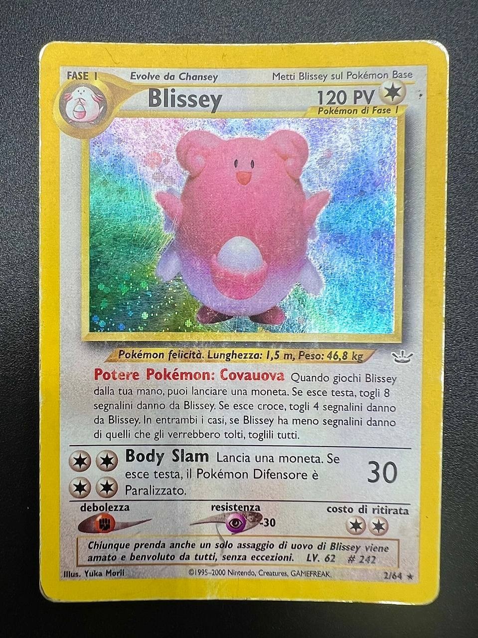 carta pokemon Blissey NR 2/64 Neo Revelation inglese poor unlimited holo