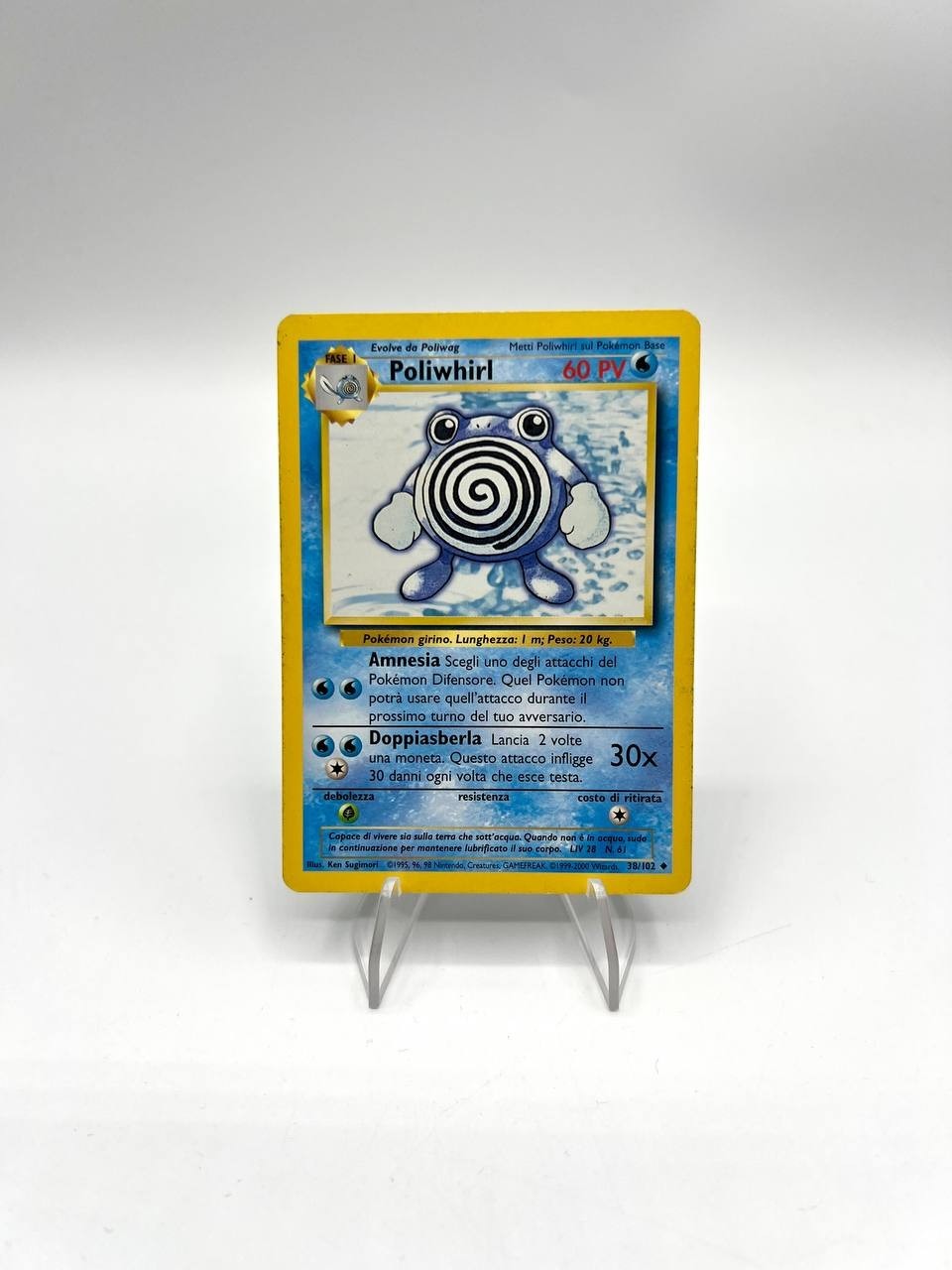 Carta pokemon Poliwhirl 38/102 set base BS Vintage Italiano Good no holo