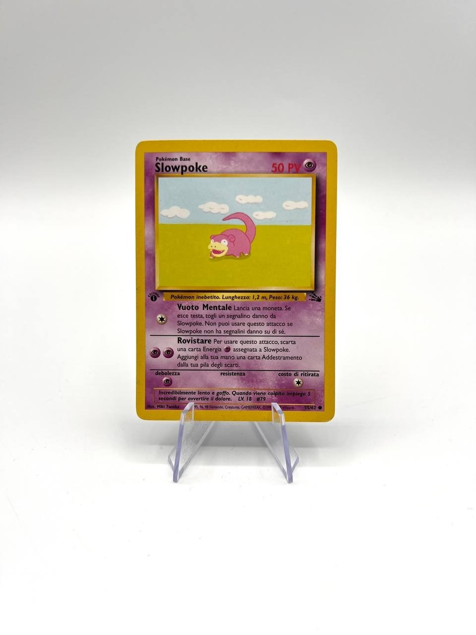 Carta Pokemon Slowpoke 55/62 set Fossil FO Italiano Poor 1a edizione Vintage