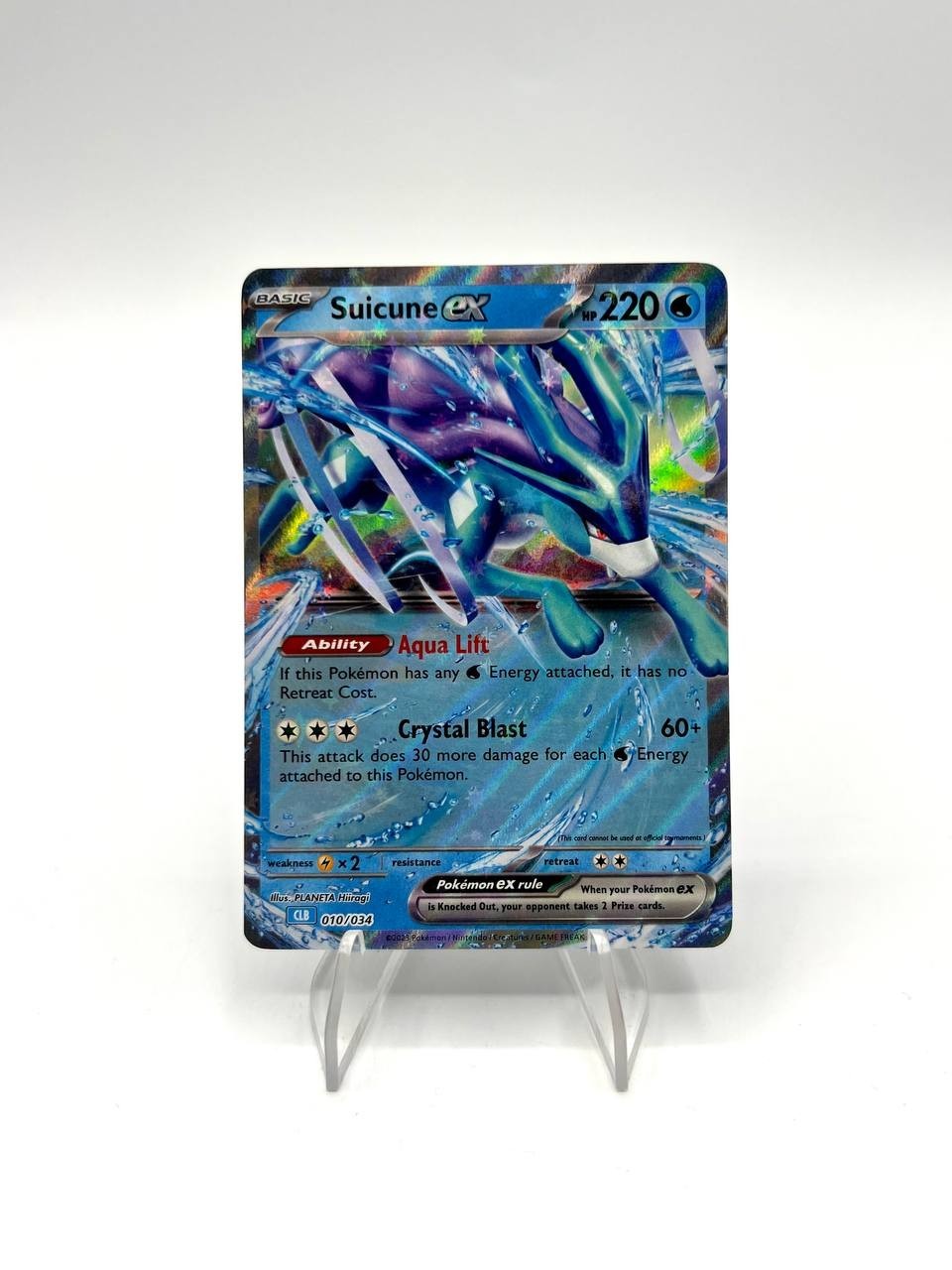 Carta pokemon Suicune ex 010/034 Trading Card Game Classic Holo NM Inglese