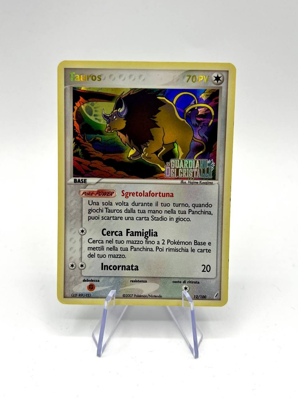 Carta Pokemon Tauros cg12/100 Guardiani dei Cristalli ita Rara Holo Stamped good