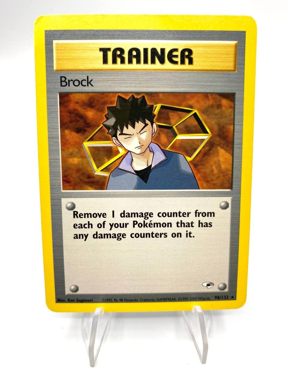 Carta Pokémon Trainer Brock Gym Heroes 98/132 Vintage no holo Inglese Poor