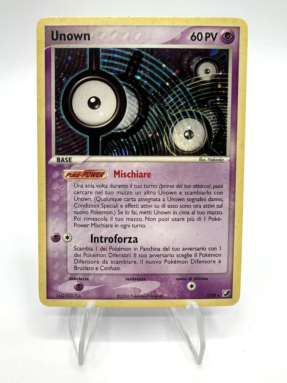 Carta Pokemon Unown I Holo 1/28 set EX forze segrete Italiano Holo Near mint
