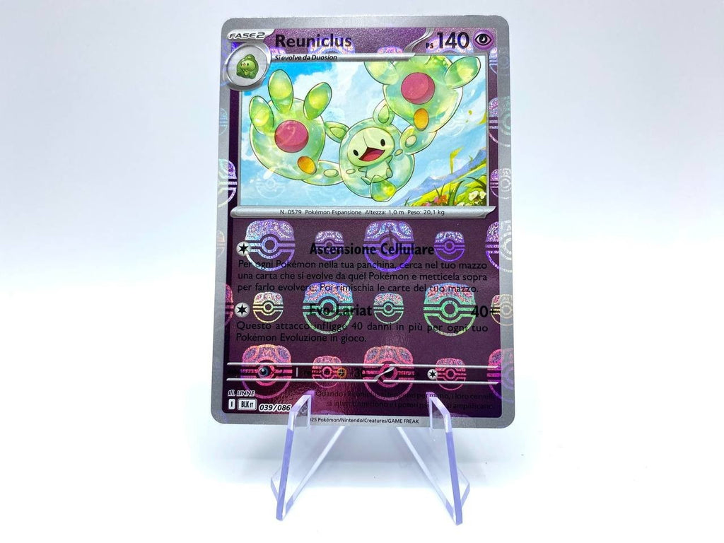 Carta Pokemon Reuniclus 039/086 Master Ball Reverse Black Bolt Italiano NearMint