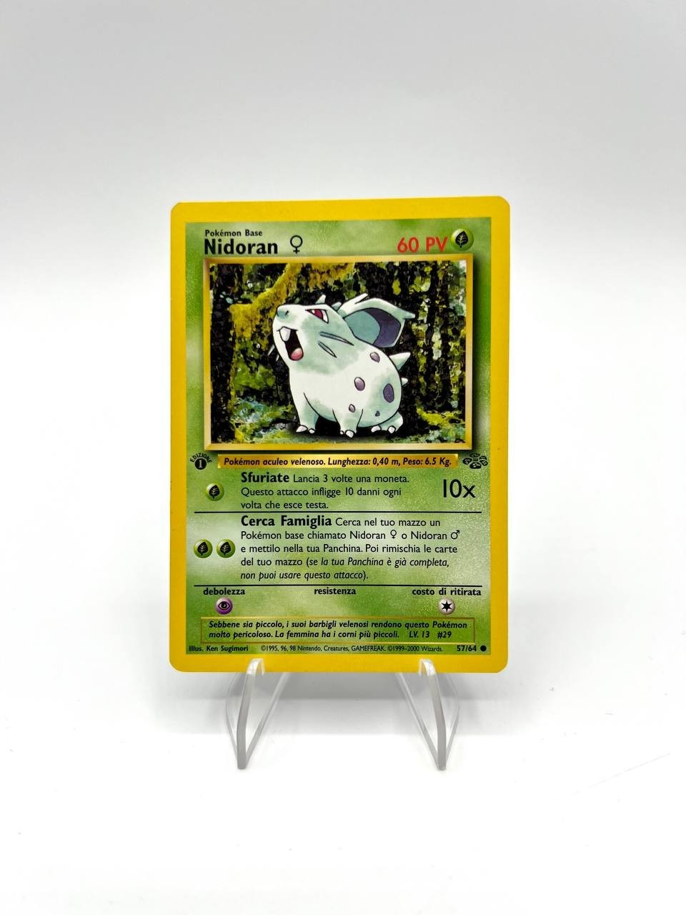 Carte Pokemon NIDORAN 57/64 set JUNGLE Excellent Italiano 1a Edizione Vintage