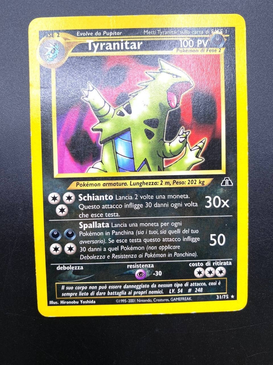 Carta Pokemon Tyranitar set Neo discovery 31/75 No holo Poor Vintage Italiano