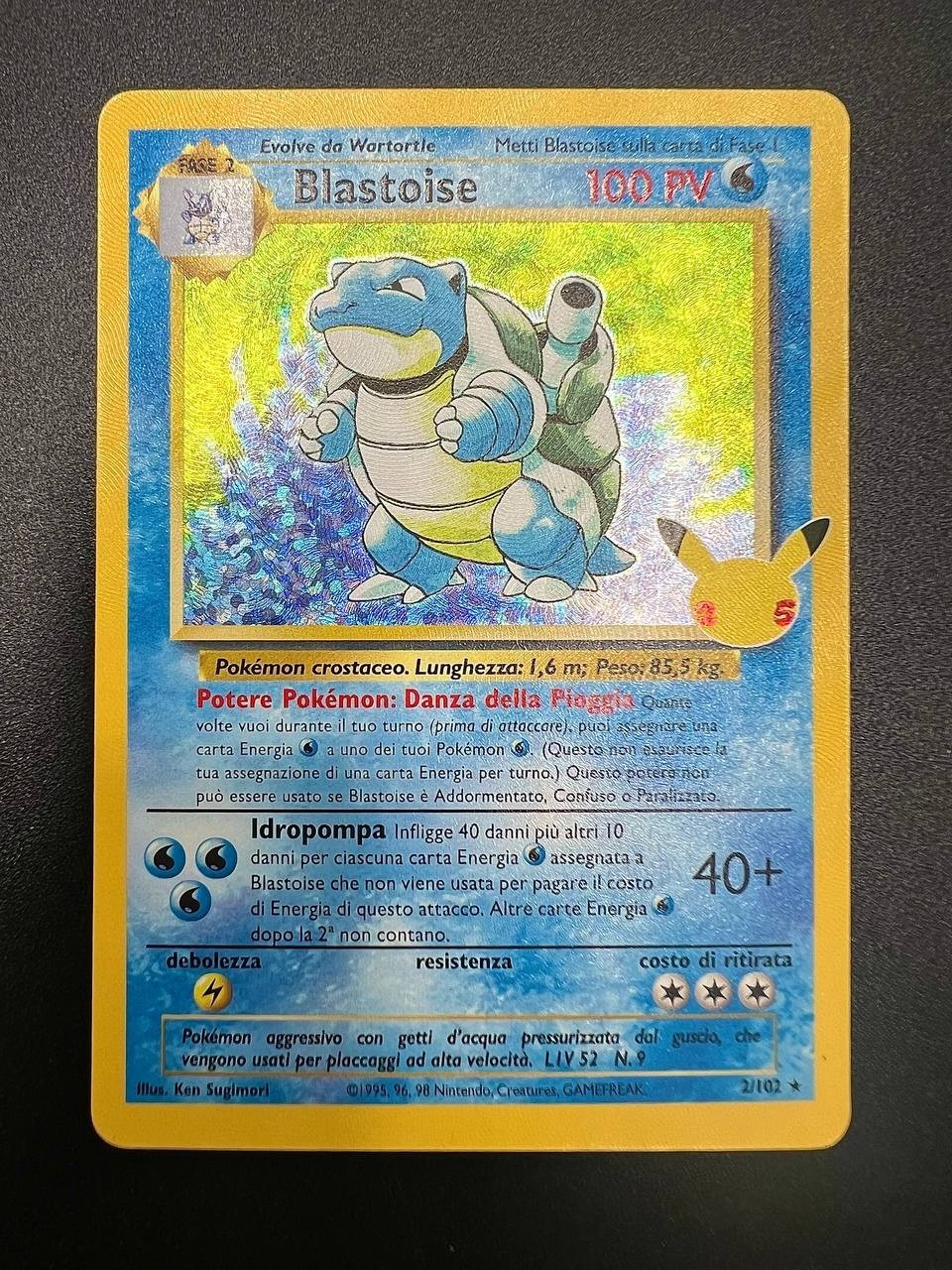 carta Pokémon Blastoise CEL BS 2/102 gran festa italiano near mint holo