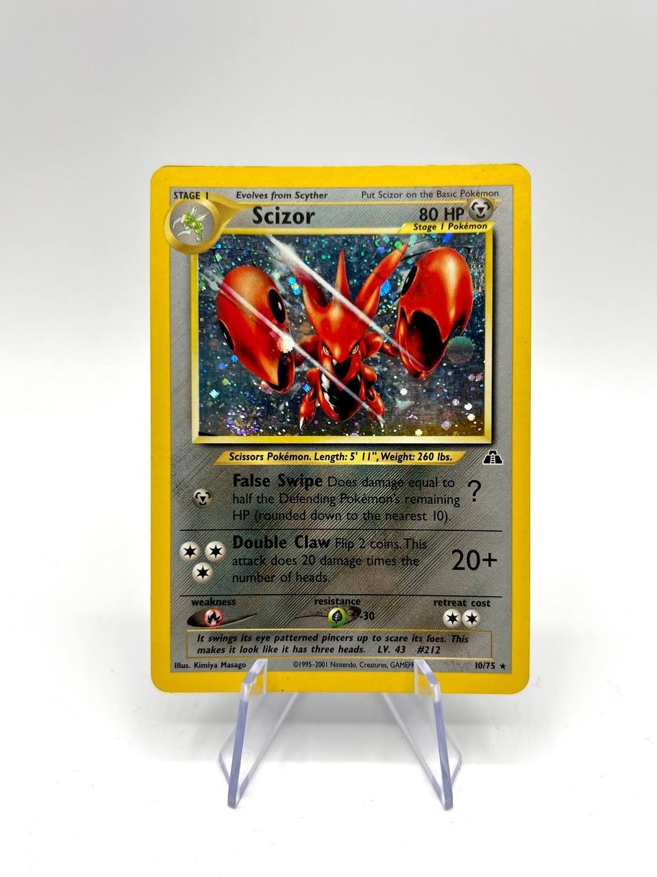 Scizor 10/75 Pokemon Neo Discovery Unlimited Holo Rare Card WOTC inglese played