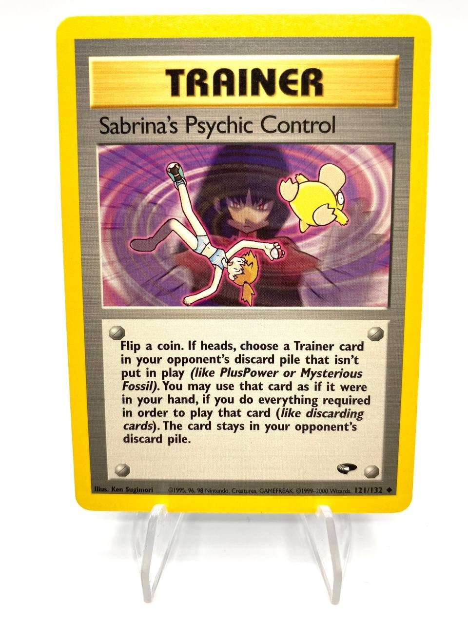 Carta Pokemon Sabrina's Psychic Control 121/132 set Gym Challenge Vintage NM