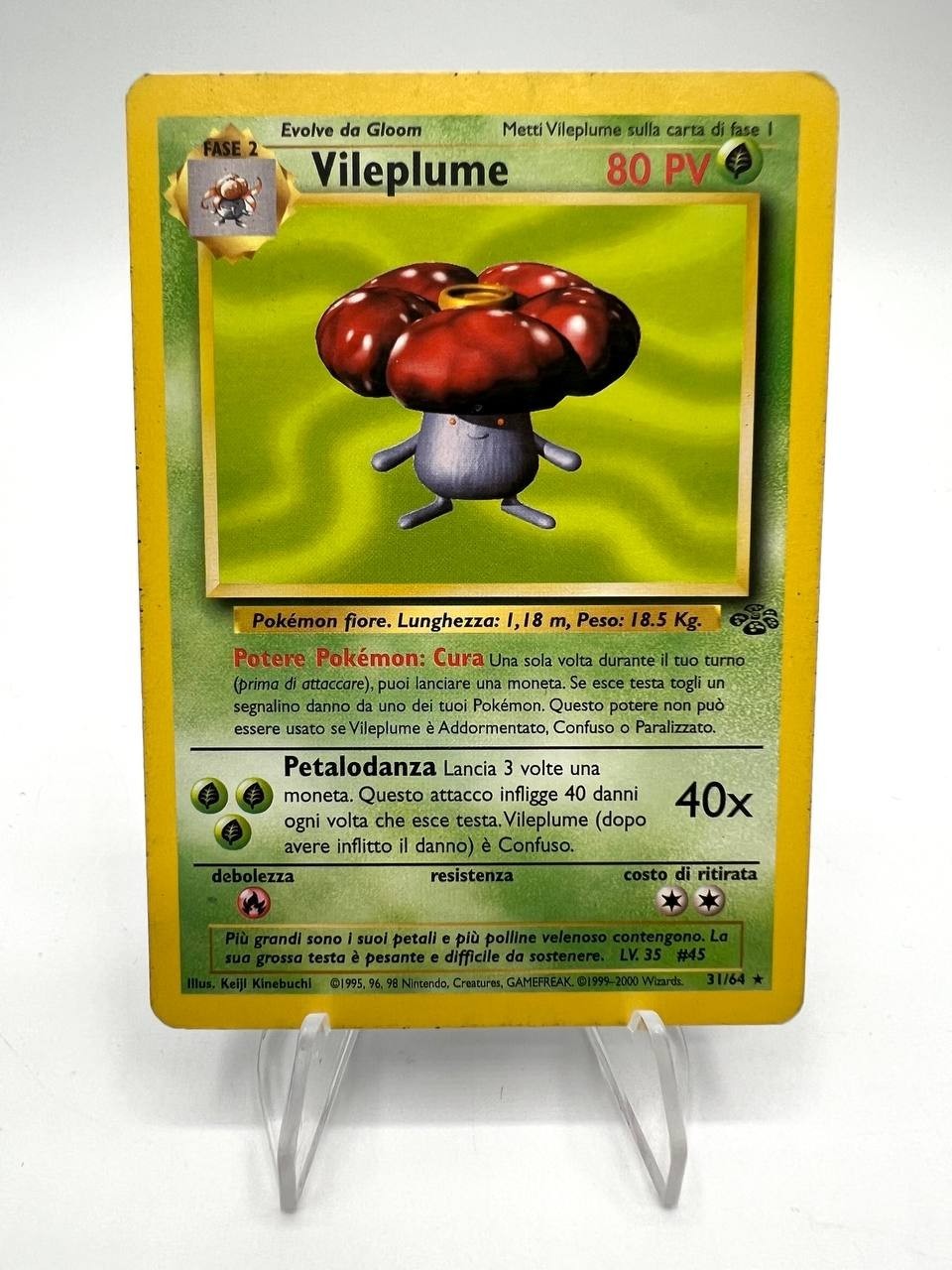 Carta Pokemon Vileplume set Jungle JU 31/64 No holo Vintage Played Italiano