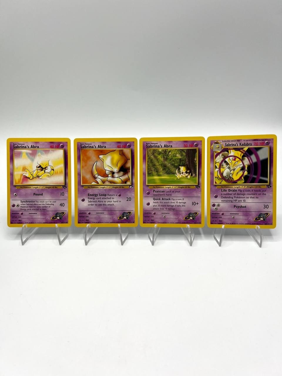 Lotto Pokemon Gym Heroes Sabrina's Abra Kadabra ENG Vintage Excellent no holo