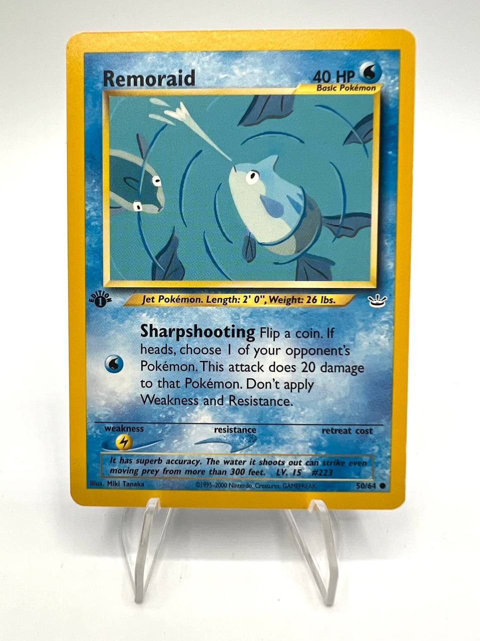 Carta Pokemon Remoraid 1a Edizione set Neo Revelation 50/64 EXC Vintage Inglese
