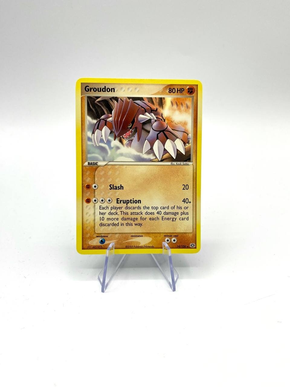 Carta Pokemon Groudon 14/106 set EX Smeraldo Inglese No holo Vintage Excellent