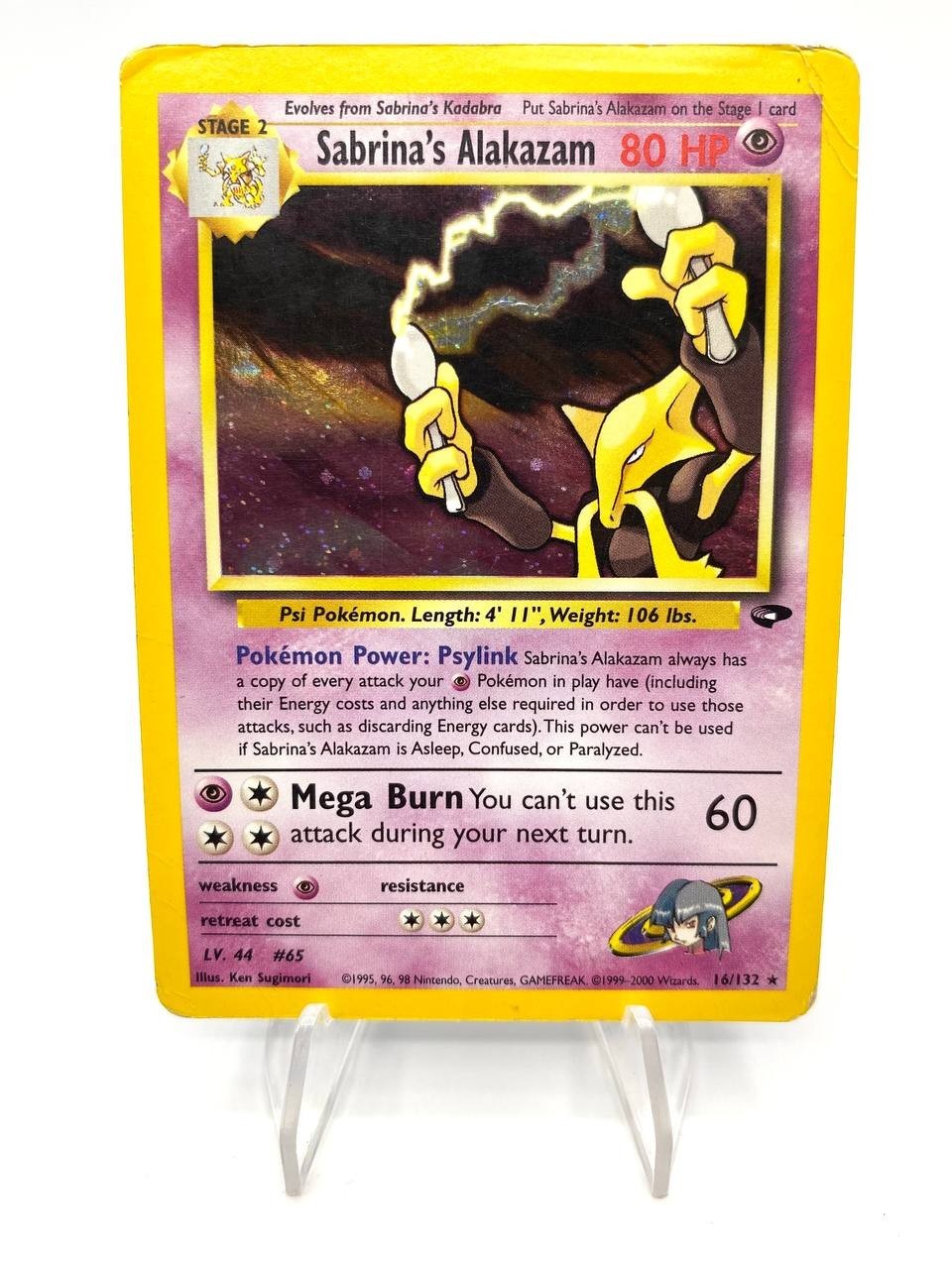 Carta Pokemon Sabrina's Alakazam 16/132 set Gym Challenge Holo Poor Inglese
