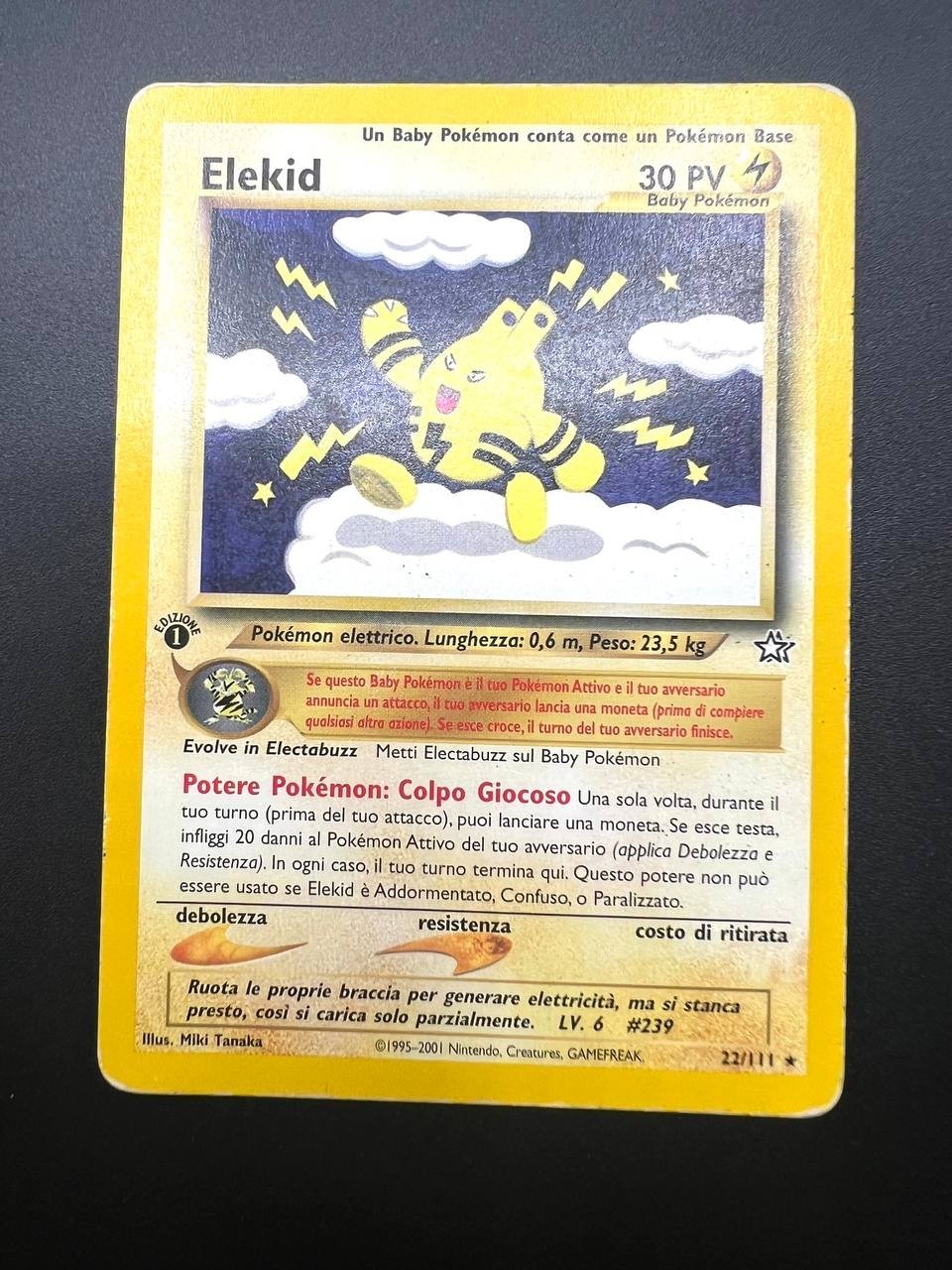 Carta pokemon Elekid 22/111 set Neo Genesis 1a edizione Italiano Vintage Poor