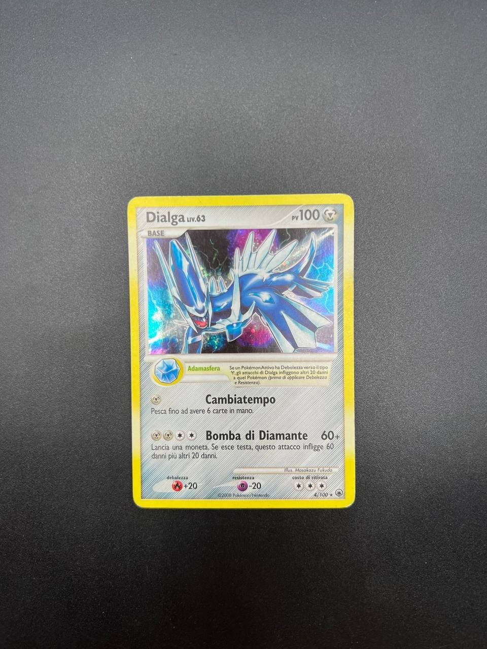 Carta Pokemon Dialga LV.63 4/100 Holo Italiano set Alba suprema Excellent