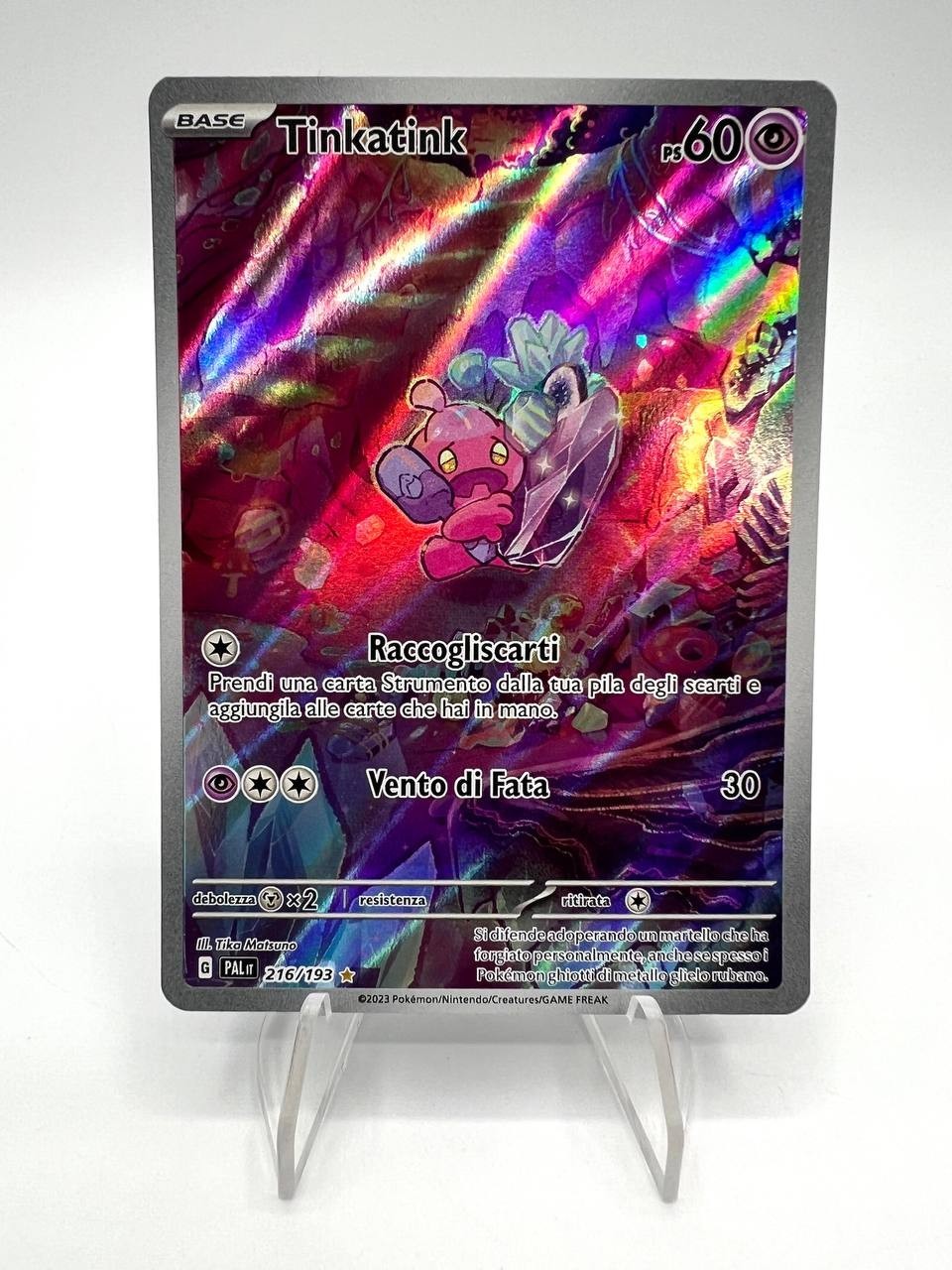 Carta pokemon TINKATINK 216/193 PAL Evoluzioni a Paldea Italiano Near mint holo
