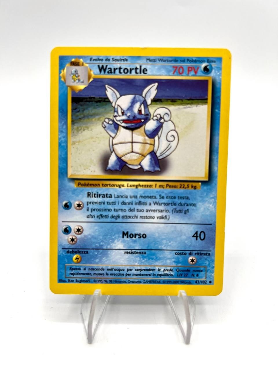 Carta pokemon Wartortle 042/102 Set base Excellent Vintage Italiano No holo