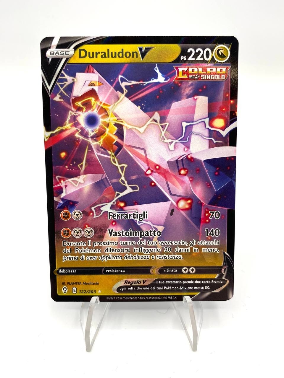Carta Pokemon Duraludon V E 122/203 Evoluzioni eteree Near Mint Holo Italiano