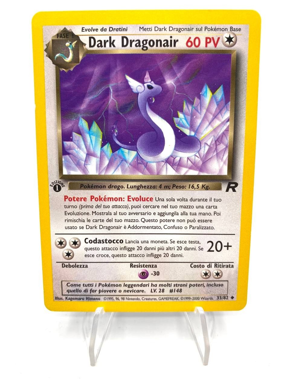 Carta Pokémon Dark Dragonair 33/82 Team rocket Vintage Near mint No holo ITA