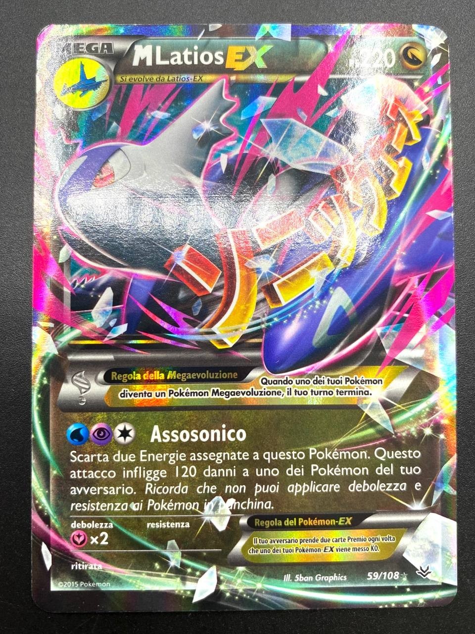 Carta Pokemon MLatios ex 59/108 set Furie Volanti 2015 Italiano Holo Excellent