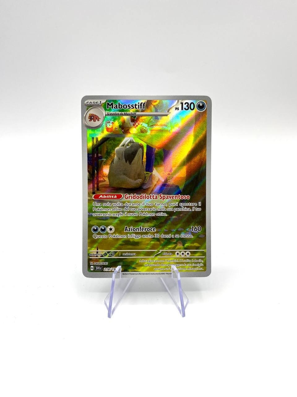 Carta pokemon Mabosstiff 218/198 SVI Scarlatto e violetto Holo Near Mint ITA