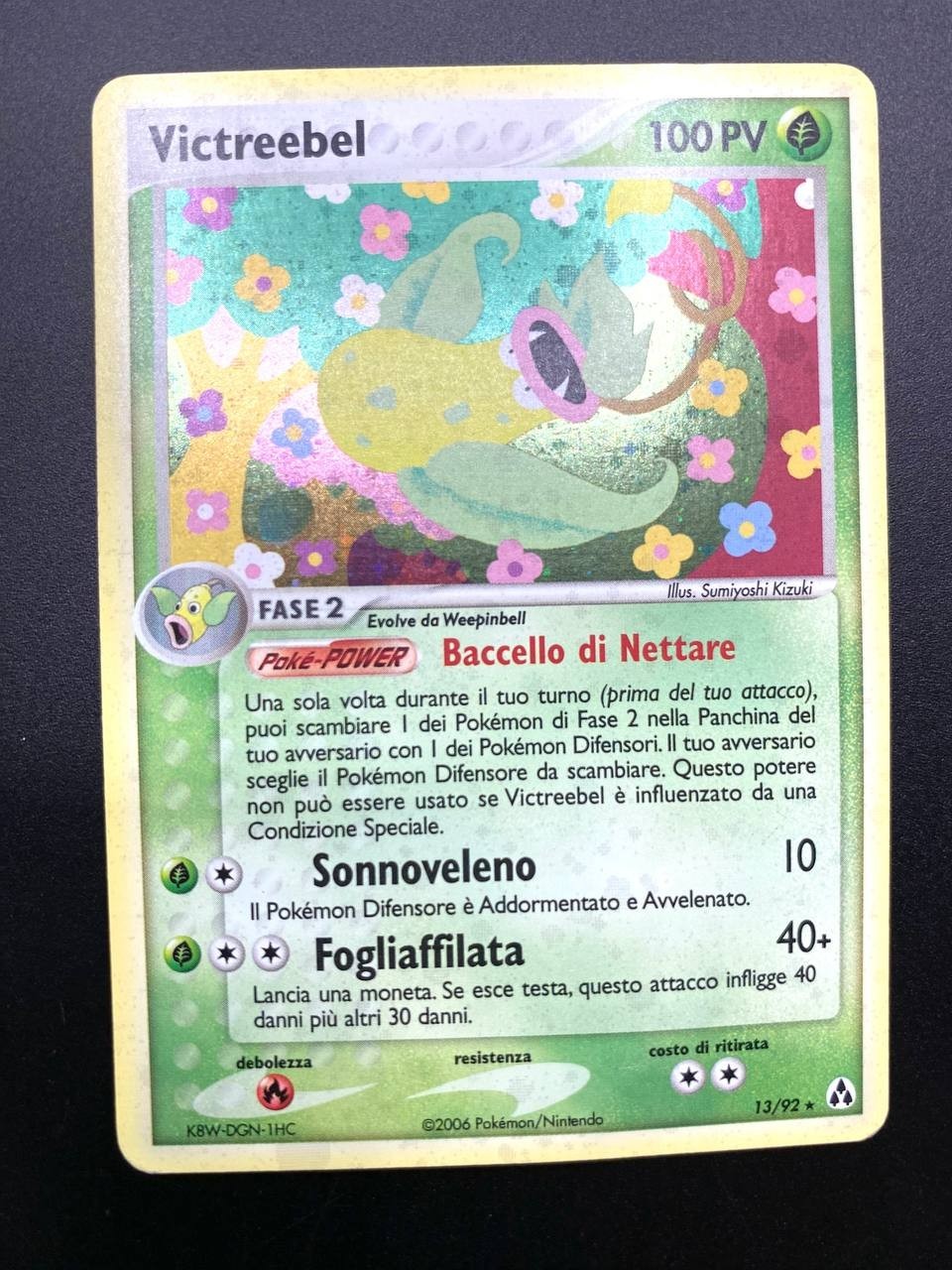 Carta pokemon Victreebel Holo 13/92 ex Leggenda di mew Italiano Holo Good