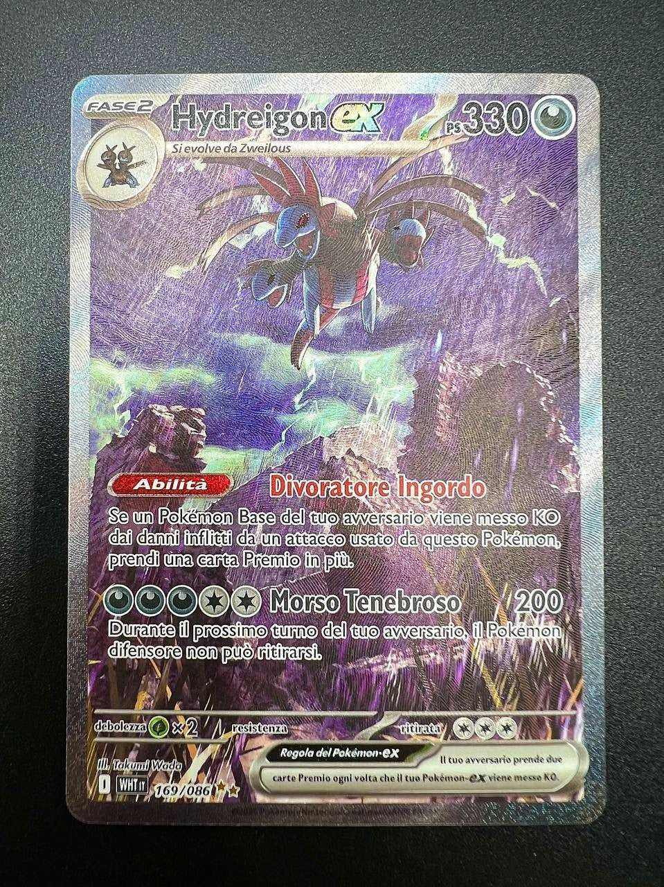 Carta Pokémon Hydreigon EX 169/086 WHT Fuoco bianco Holo Italiano Near mint